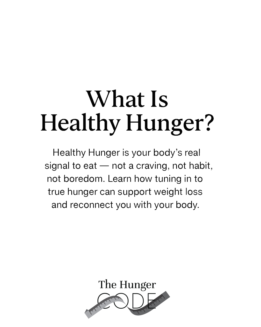 Healthy Hunger - The hunger Code
